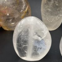 pierre roulée de cristal de roche blanc transparent et orangé transparent